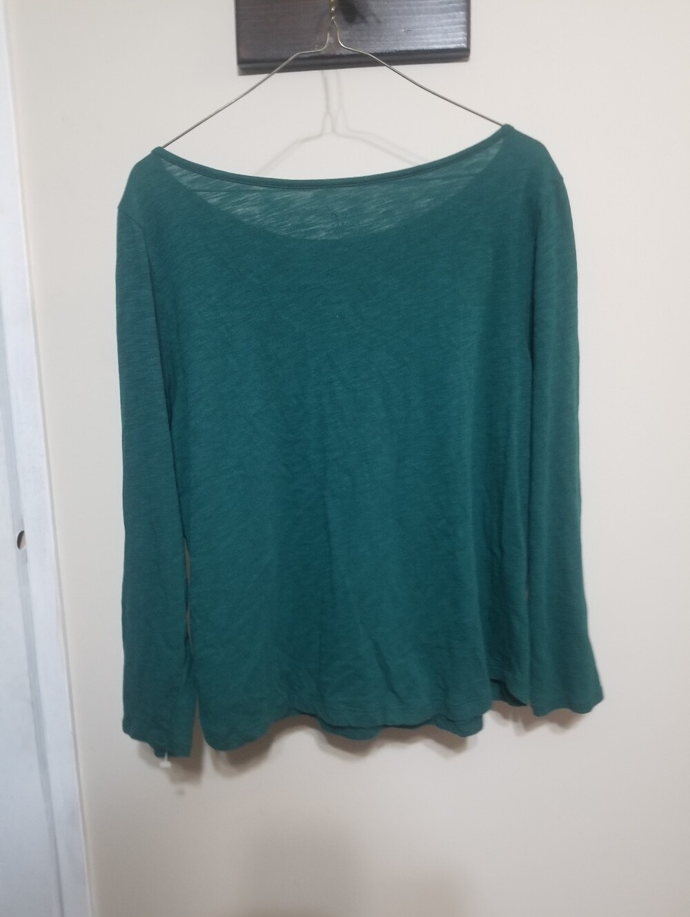 Cleo Large Petite Teal Long Sleeve Scoop Neck Top - Picture 5 of 5